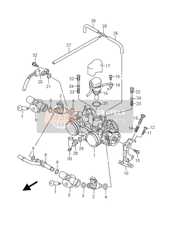 Suzuki AN650A BURGMAN EXECUTIVE 2006 Throttle Body for a 2006 Suzuki AN650A BURGMAN EXECUTIVE